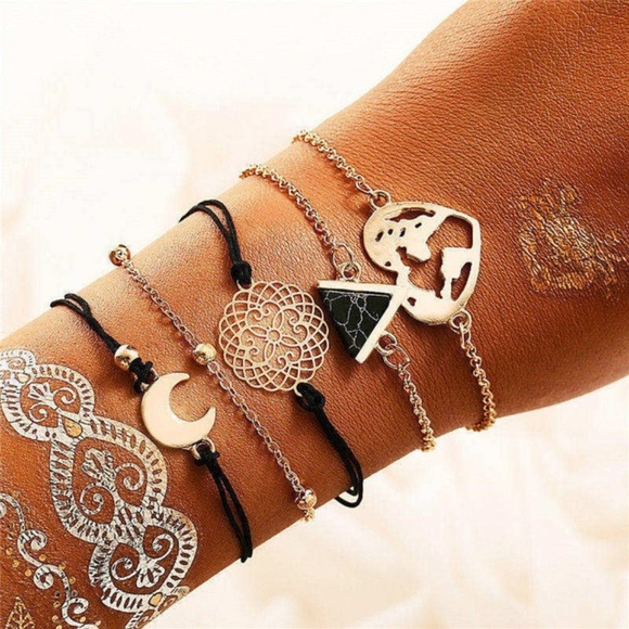 Jewelry - 5 Bohemian Style Bracelets Stack-able Chic!